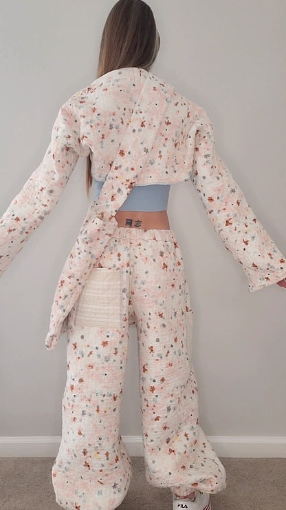 Blanket pants 3-piece travel set with joggers, shrug, and bag