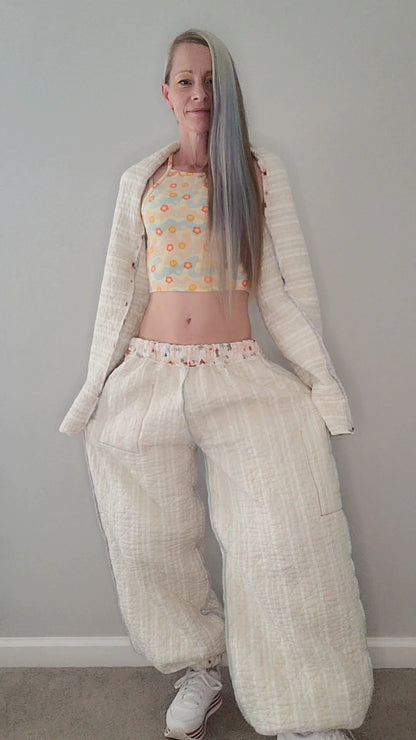 Blanket pants 3-piece travel set with joggers, shrug, and bag