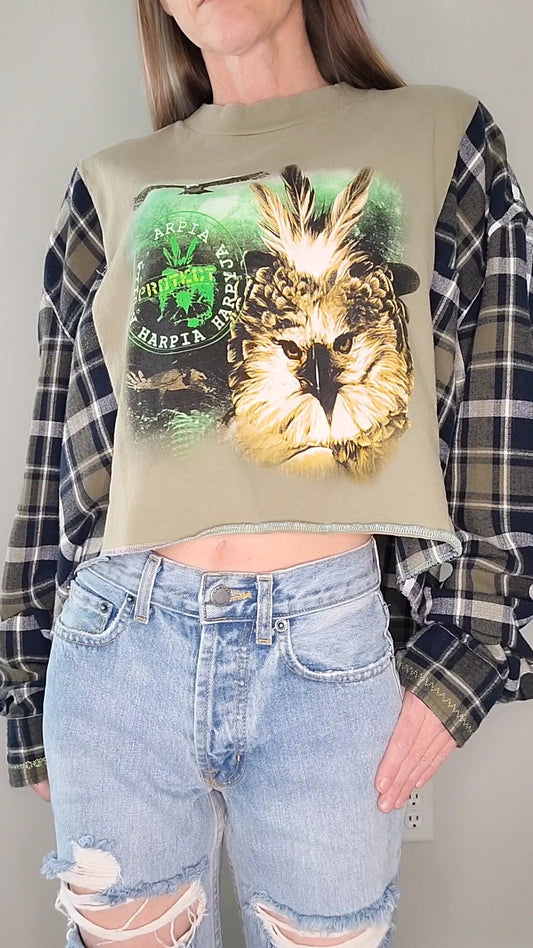 Protect the Harpy Eagle Flannel Reworked Longsleeve