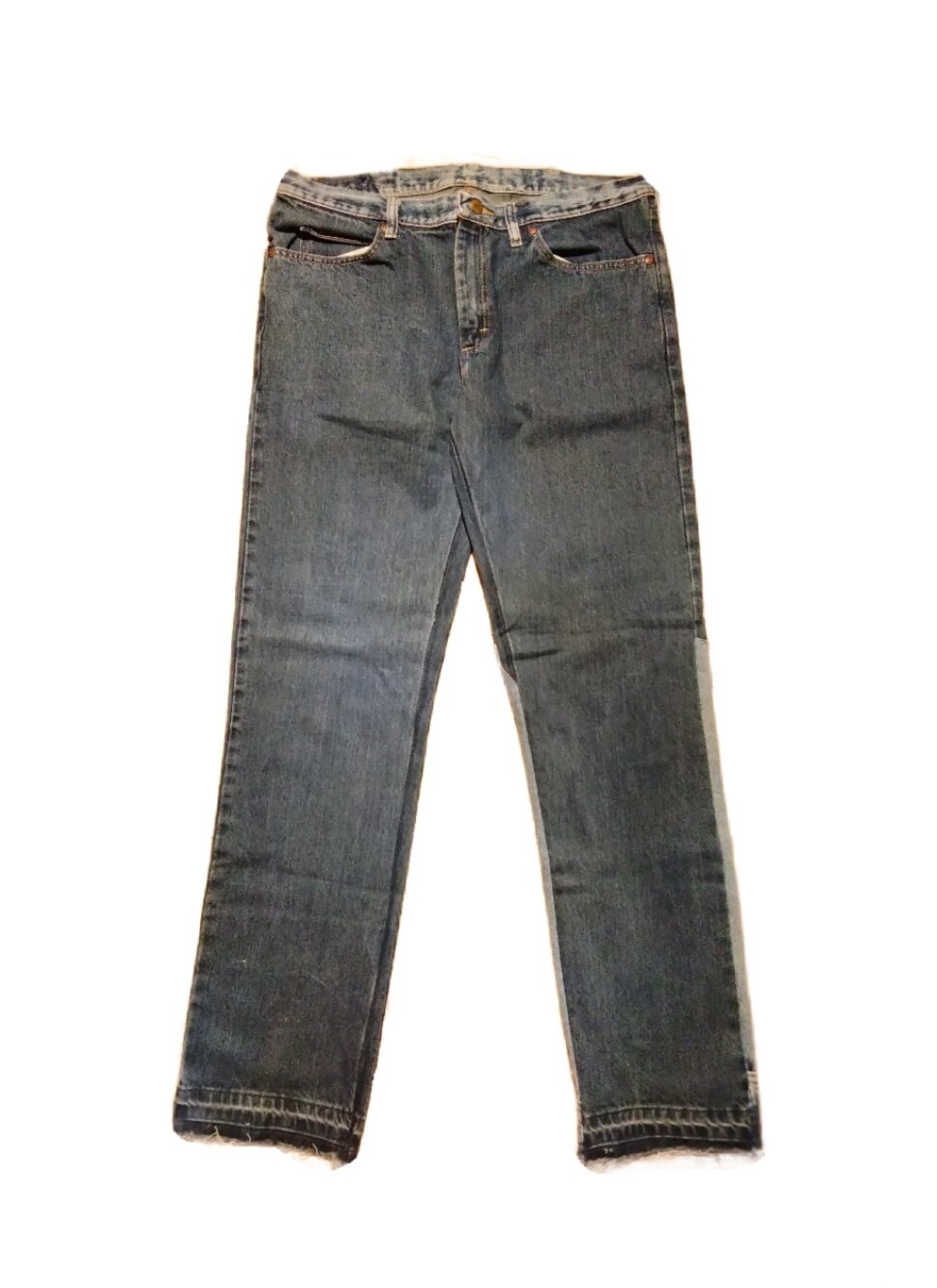 a pair of jeans on a white background.