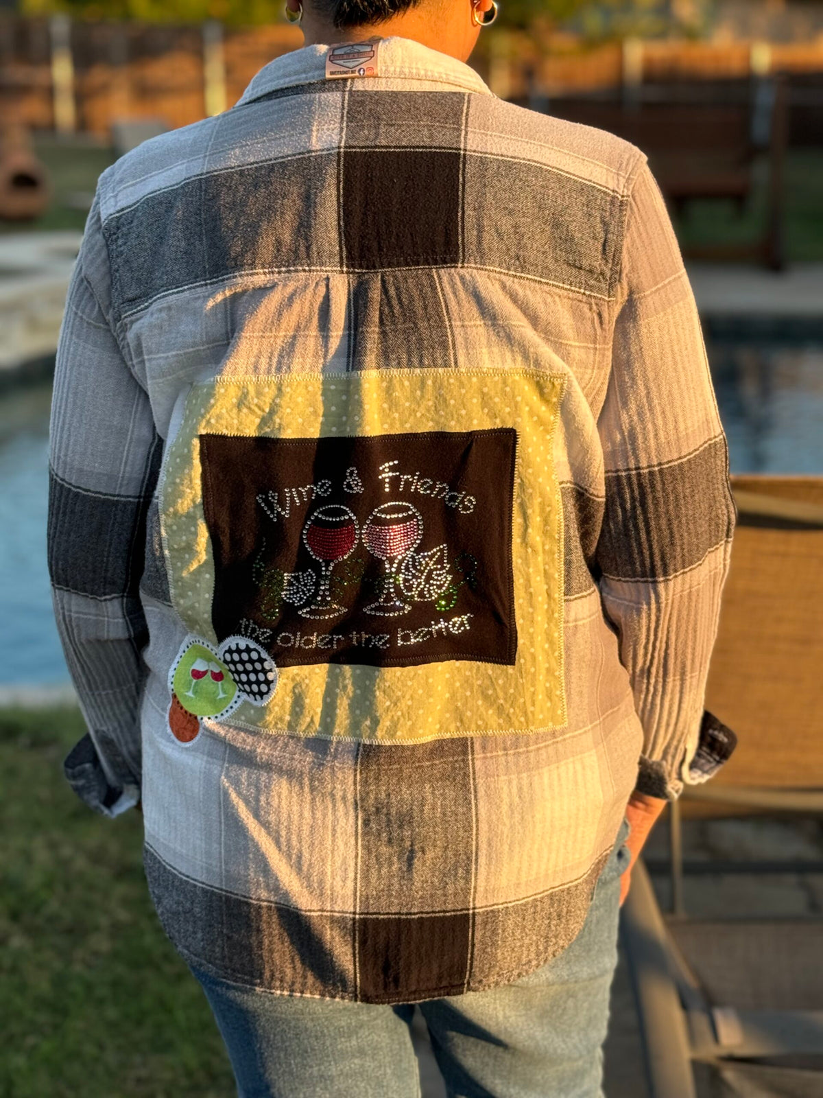 Wine and Friends The Older The Better Flannel Shirt