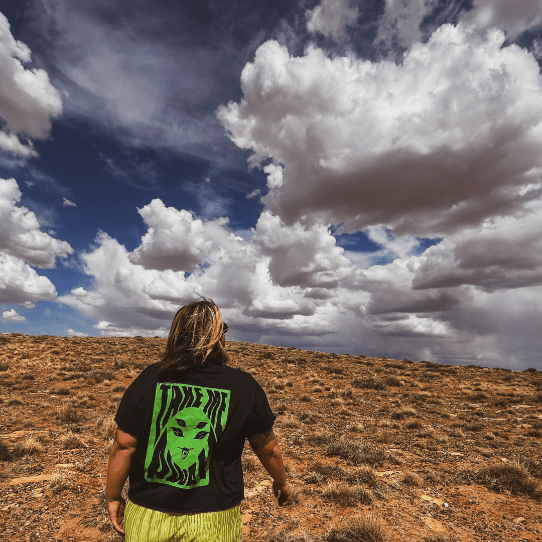 Alien Graphic Tee – Handmade Funky Boho Streetwear