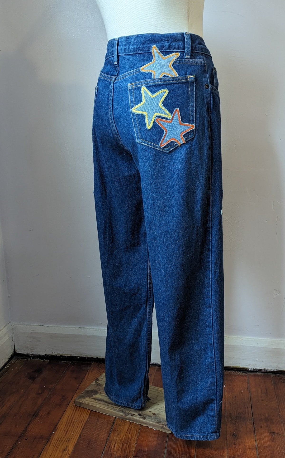 Dark Wash Patchwork Star Jeans by Sensible Slacks