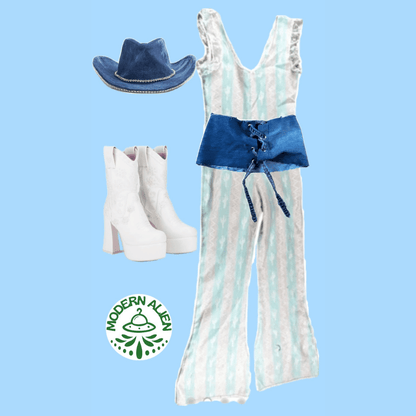 Tablecloth Tantrum Bell-Bottom Jumpsuit by The Modern Alien, photo 3