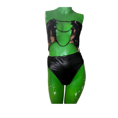 Bleached Out Lace Up Tube Top by The Modern Alien, photo 4