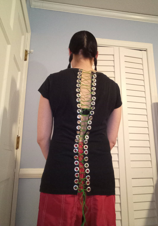 Upcycled Bob Marley Lace Up Shirt - S