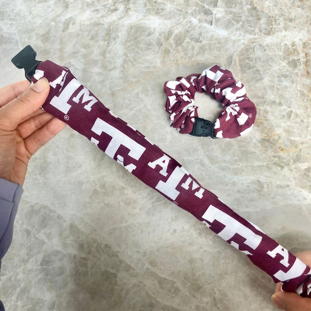 A&M Aggies Buckle Scrunchie - No Snagging, No Tangles