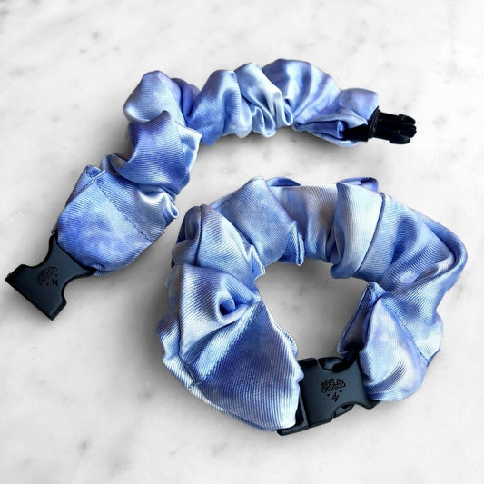 Cloudveil Blue Buckle Scrunchie - No Snagging, No Tangles