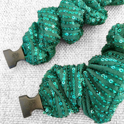 Evergreen Tinsel JUMBO Buckle Scrunchie - No Snagging, No Tangles