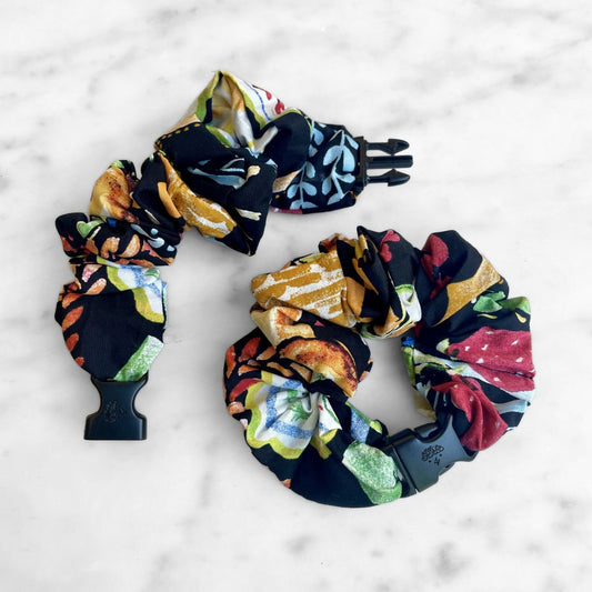 Farmers Market Print Buckle Scrunchie - No Snagging, No Tangles