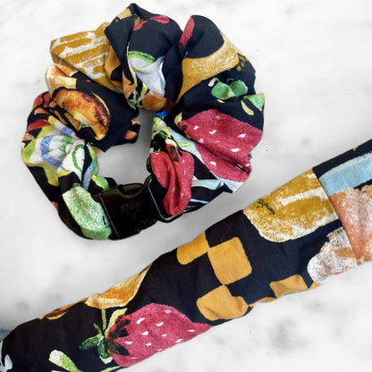 Farmers Market Print Buckle Scrunchie - No Snagging, No Tangles