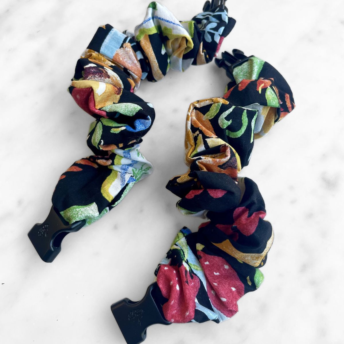 Farmers Market Print Buckle Scrunchie - No Snagging, No Tangles