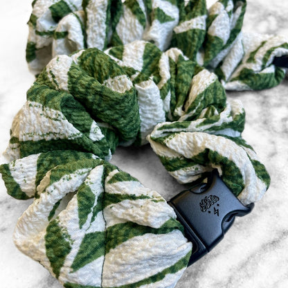 Leafy Green Buckle Scrunchie - No Snagging, No Tangles