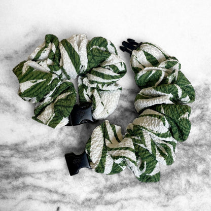 Leafy Green Buckle Scrunchie - No Snagging, No Tangles