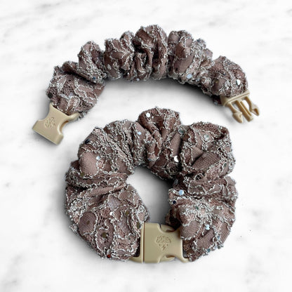 Praline Lace Buckle Scrunchie - No Snagging, No Tangles