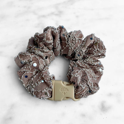 Praline Lace Buckle Scrunchie - No Snagging, No Tangles