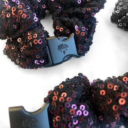 Punk Fuchsia Sequin Buckle Scrunchie - No Snagging, No Tangles