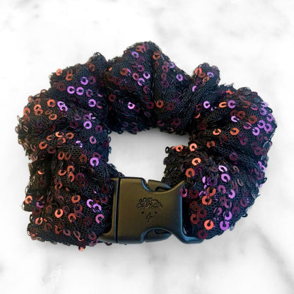Punk Fuchsia Sequin Buckle Scrunchie - No Snagging, No Tangles