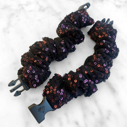 Punk Fuchsia Sequin Buckle Scrunchie - No Snagging, No Tangles