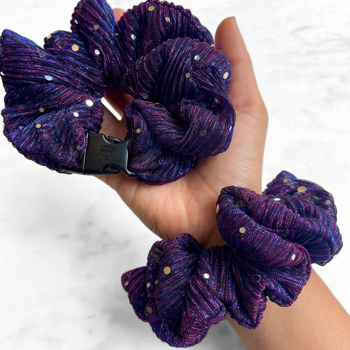 Spellbound Purple JUMBO Buckle Scrunchie - No Snagging, No Tangles