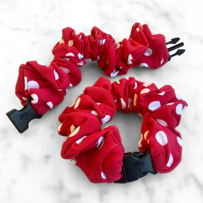 Retro Polka Dot Red Buckle Scrunchie - No Snagging, No Tangles