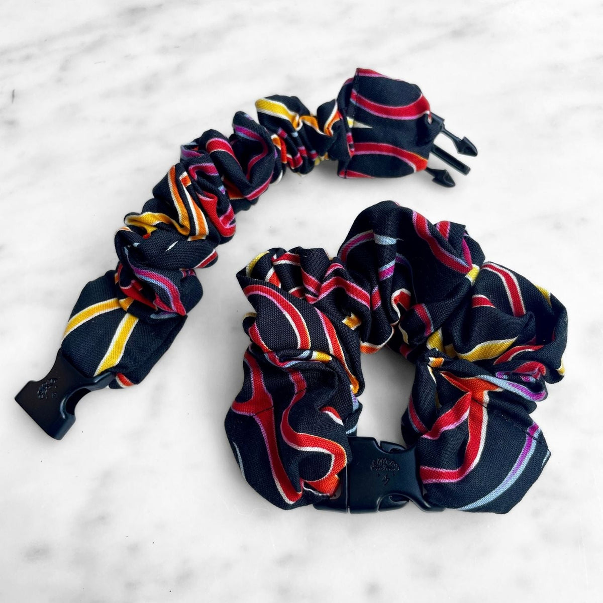 Hidden Flames Buckle Scrunchie - No Snagging, No Tangles