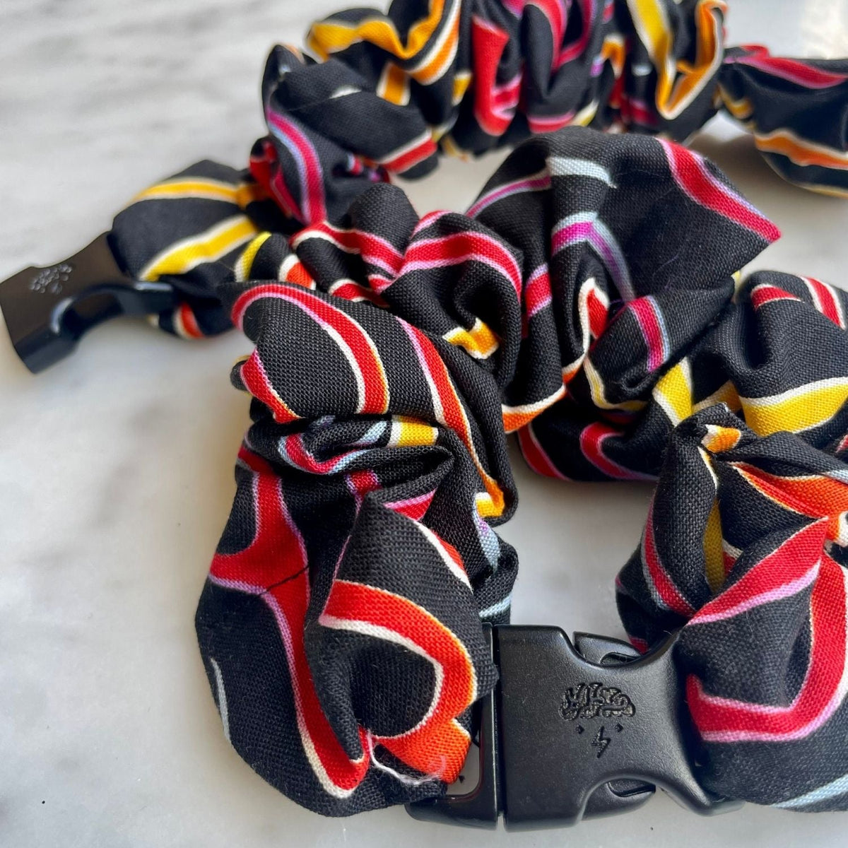 Hidden Flames Buckle Scrunchie - No Snagging, No Tangles