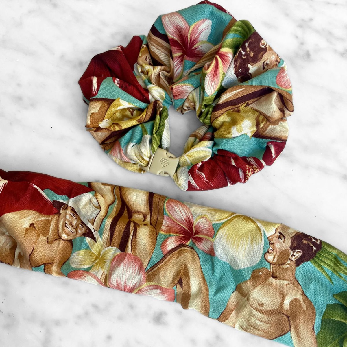 Vintage Surfer Boys BIGGEST EVER EXTRA JUMBO Buckle Scrunchie - No Snagging, No Tangles