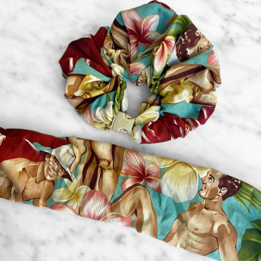 Vintage Surfer Boys BIGGEST EVER EXTRA JUMBO Buckle Scrunchie - No Snagging, No Tangles
