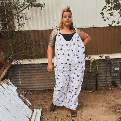 Upcycled Cat Print Jumpsuit by The Modern Alien, photo 3