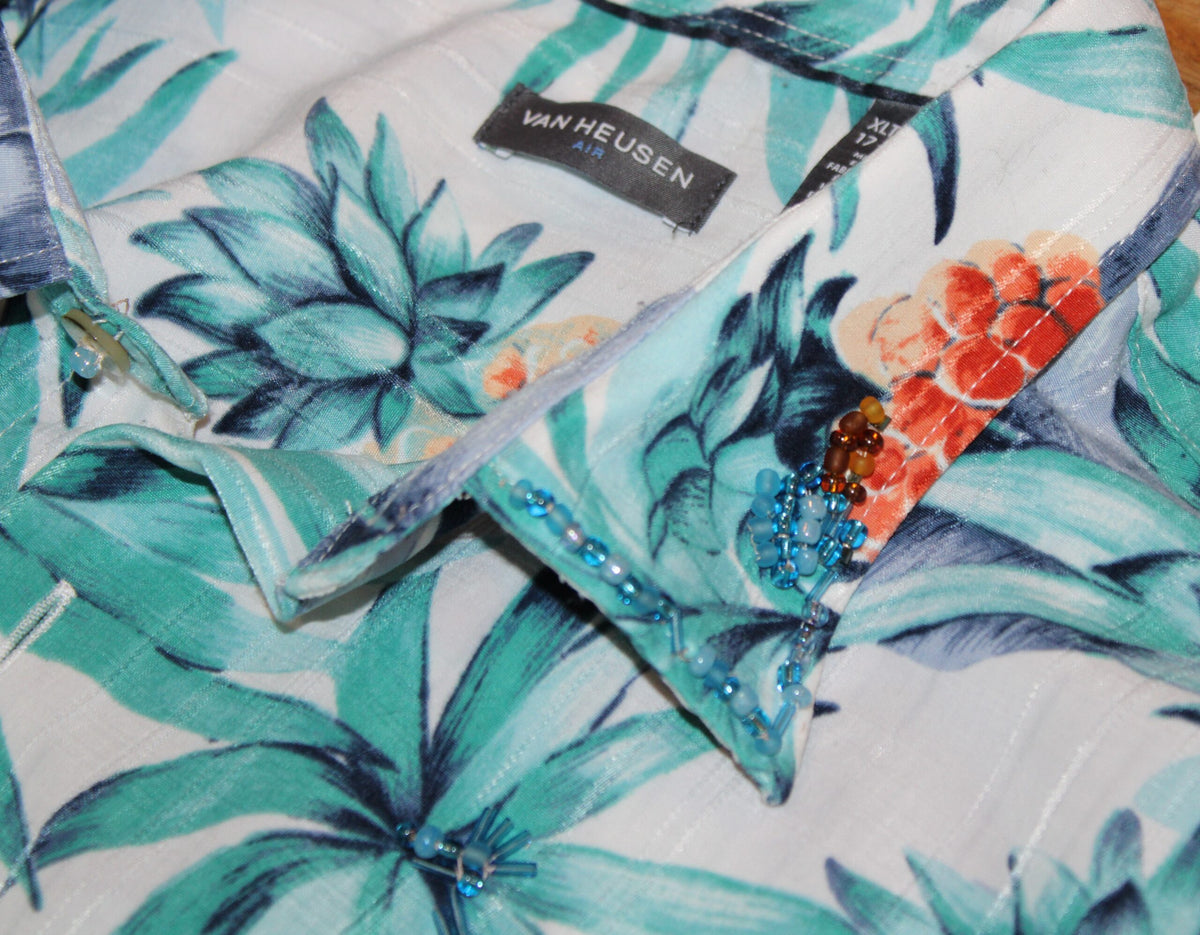 Men's Beaded Aloha Shirt