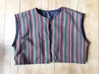Vintage Stripe Sleeveless Cropped Jacket by Magic Threads Studio, photo 6