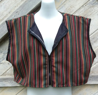 Vintage Stripe Sleeveless Cropped Jacket by Magic Threads Studio, photo 4