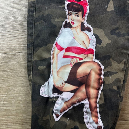 Custom Camo Cargo Pants – Hand-Painted & Patchwork