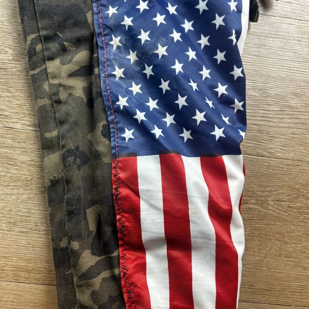 Custom Camo Cargo Pants – Hand-Painted & Patchwork