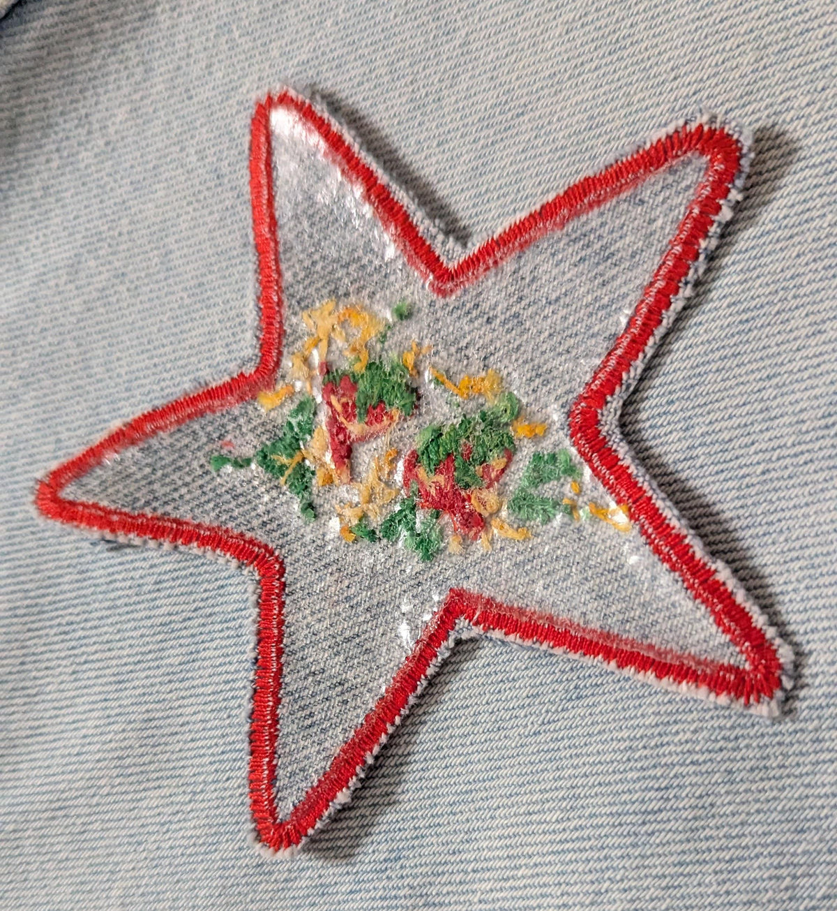 Embroidered Strawberry Star Patch