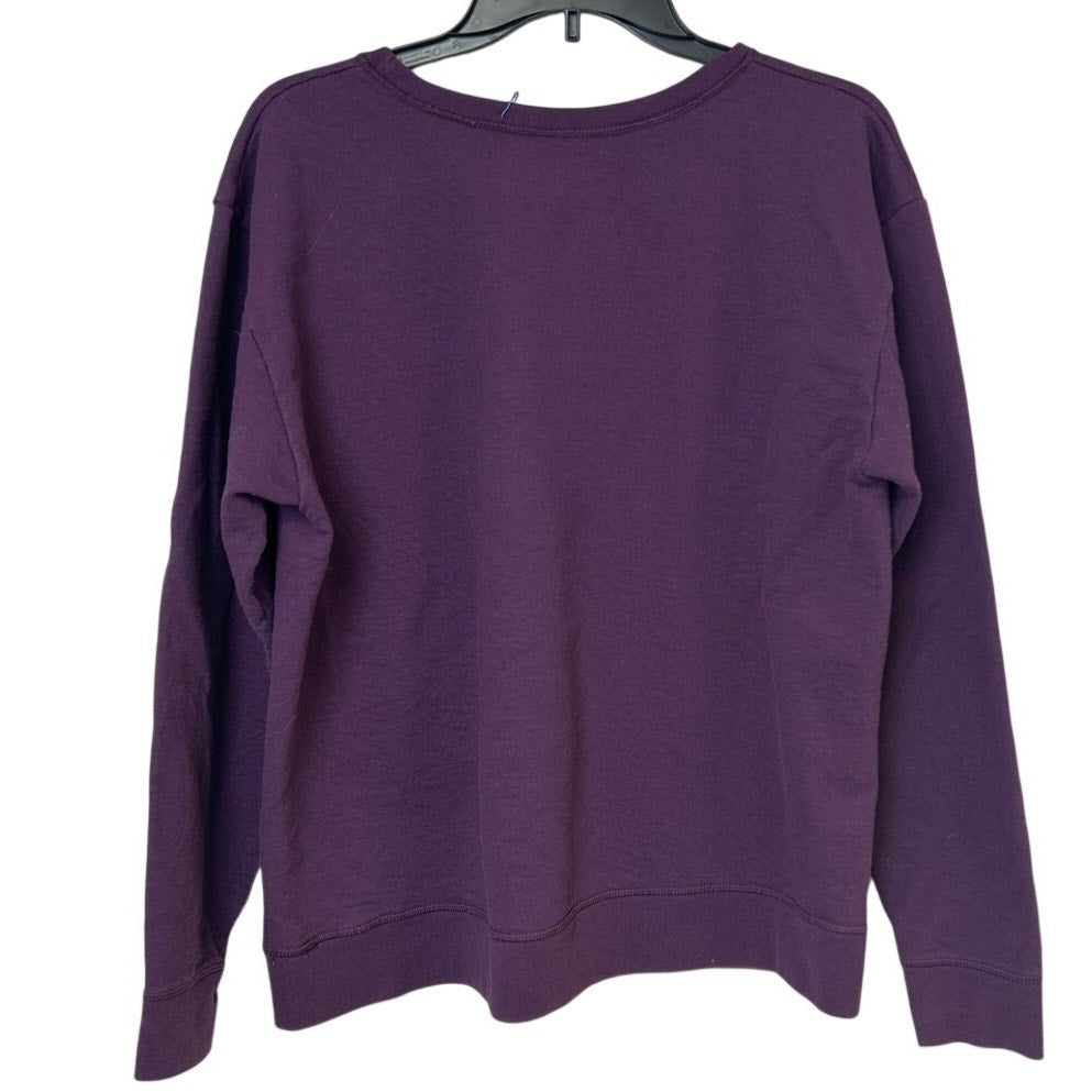 Woodland Owl Hand Printed Purple Sweatshirt by Revyntage, photo 3
