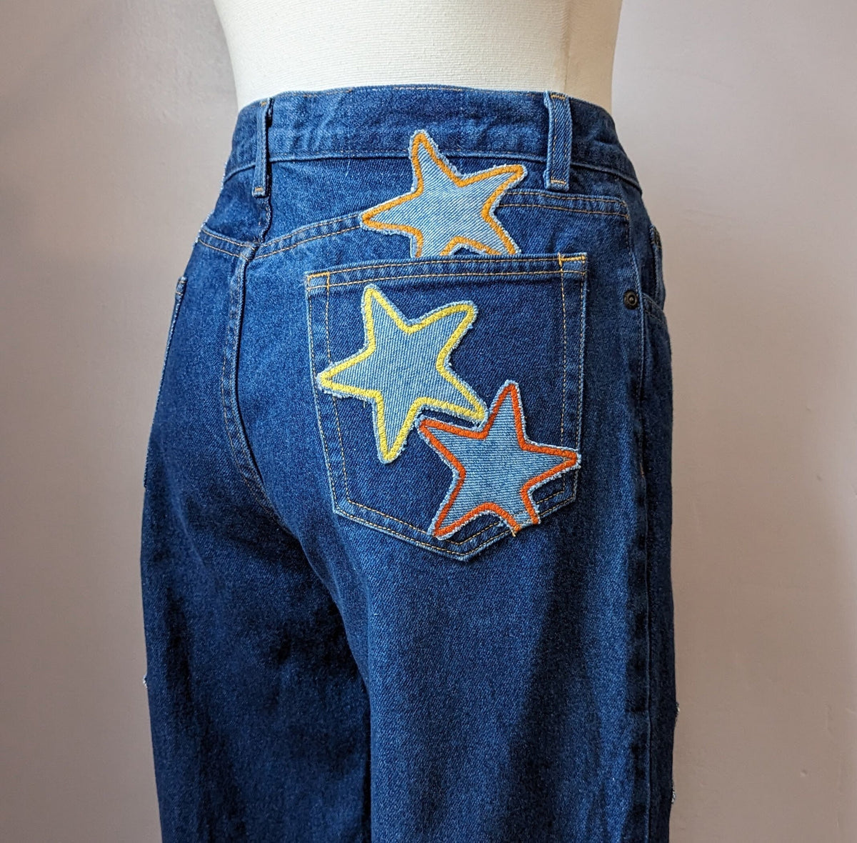 Dark Wash Patchwork Star Jeans by Sensible Slacks