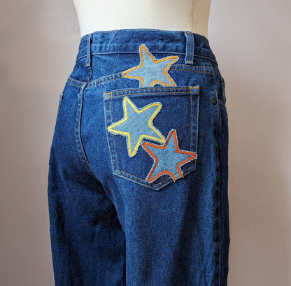 Dark Wash Patchwork Star Jeans by Sensible Slacks