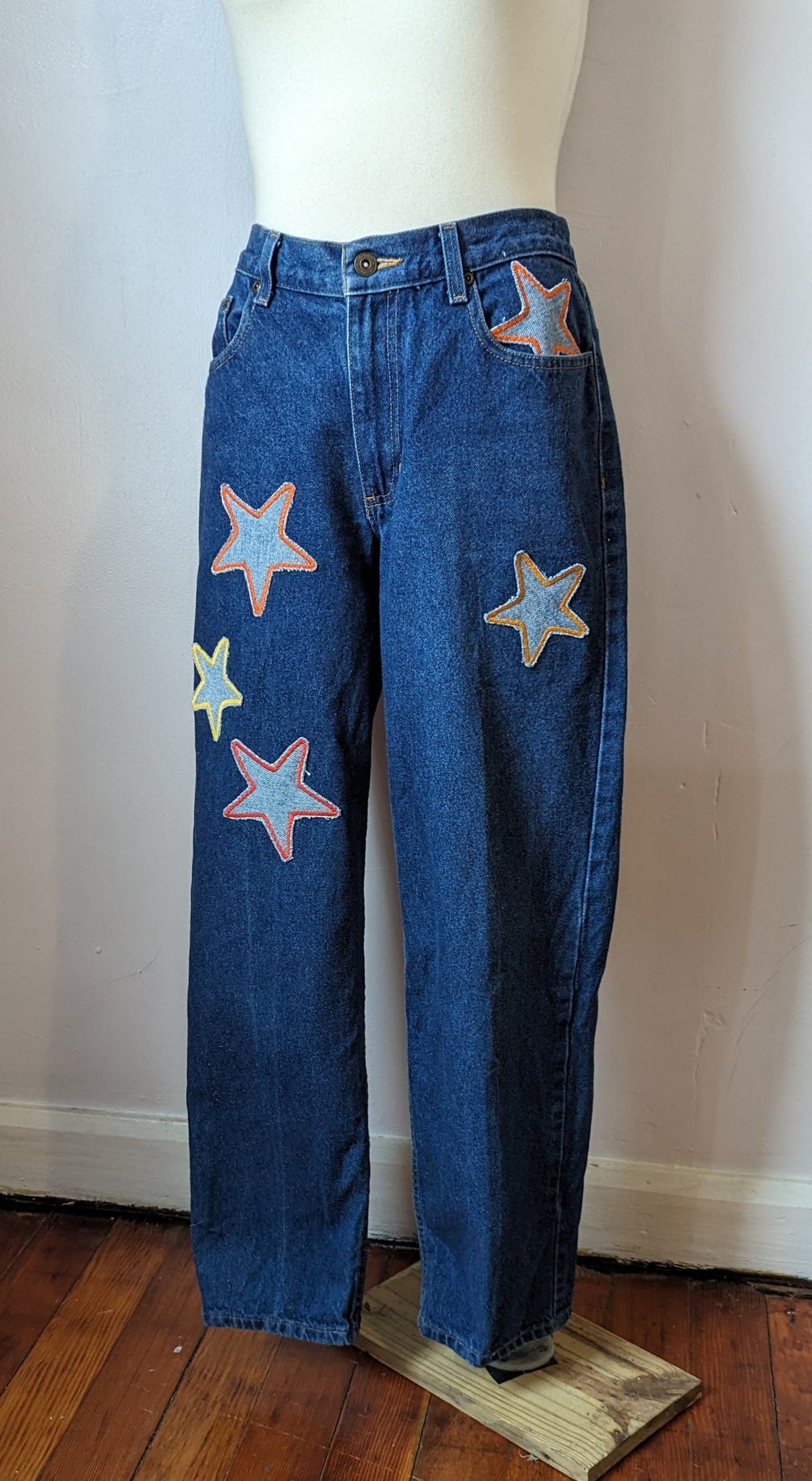 Dark Wash Patchwork Star Jeans by Sensible Slacks