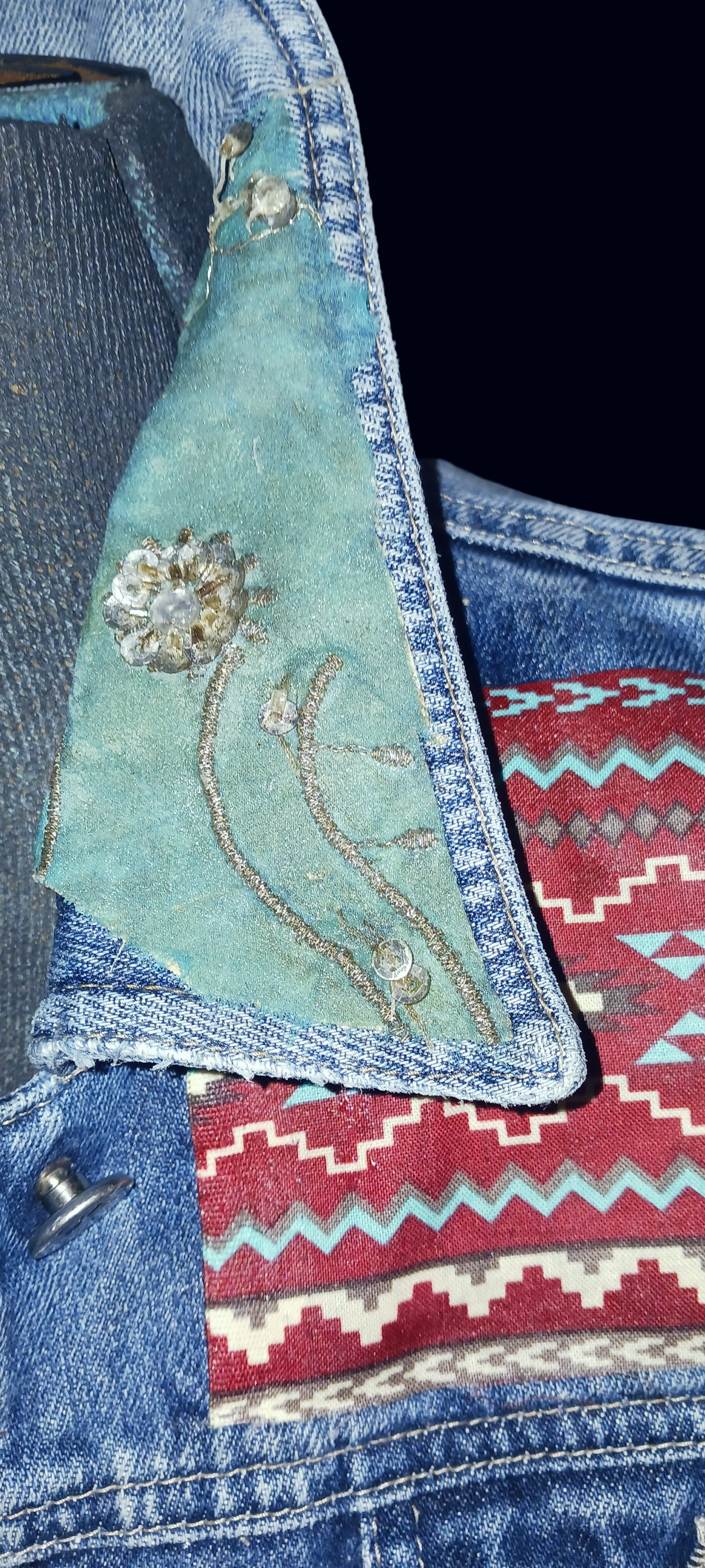Bullhorn Upcycled Saree Denim Jacket