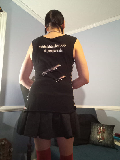 Upcycled True Blood Safety Pin Shirt - S