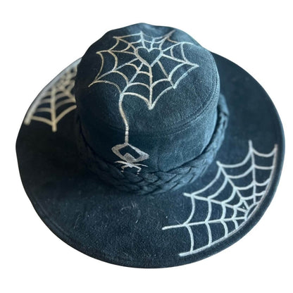 Heart Web Hand-Painted Cowboy Hat | Gothic Western Style