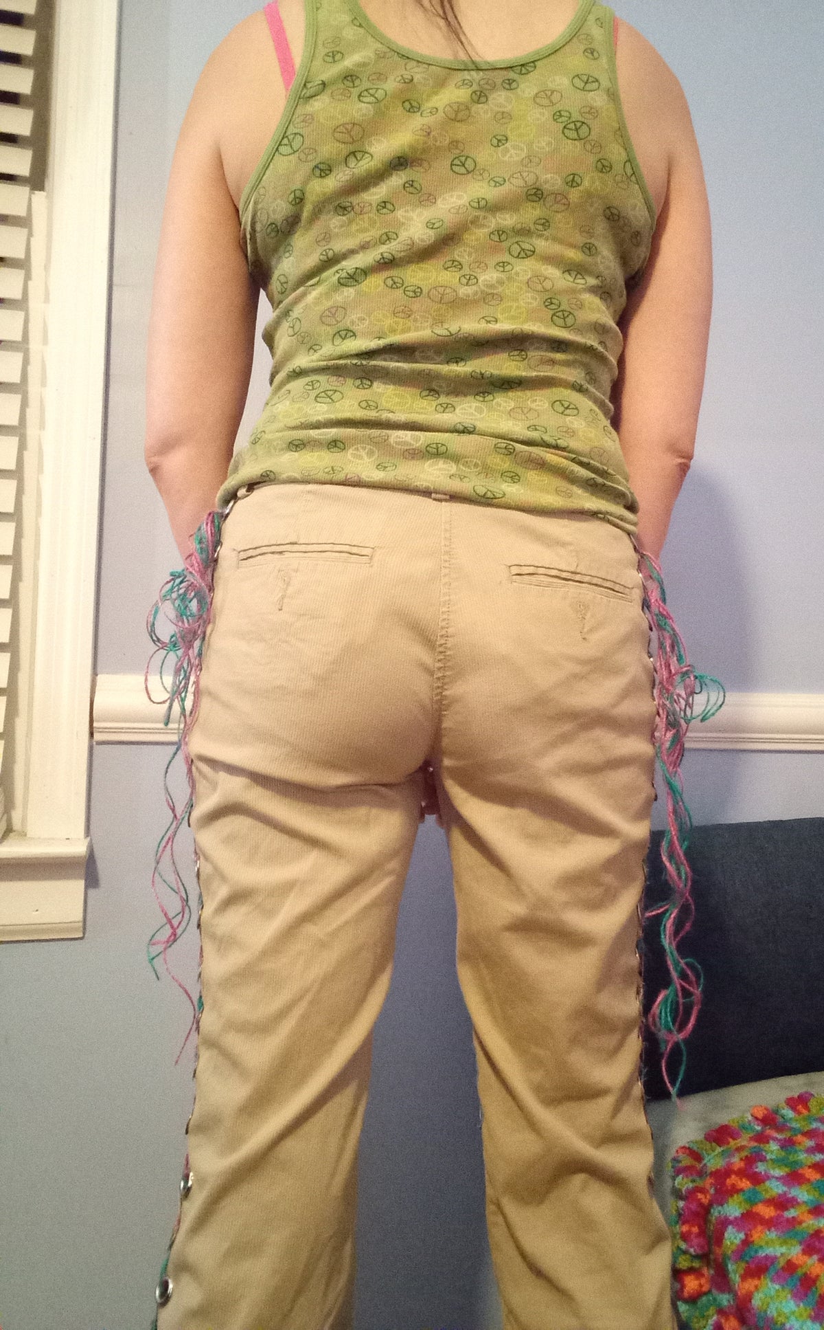 Upcycled Hippie Lace Up Pants - 2/31"