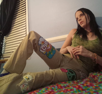 Upcycled Hippie Lace Up Pants - 2/31"