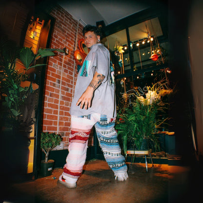 Ice Cube Drip Reworked Button-Up – Tie-Dyed & Patched
