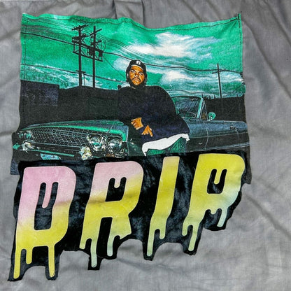 Ice Cube Drip Reworked Button-Up – Tie-Dyed & Patched