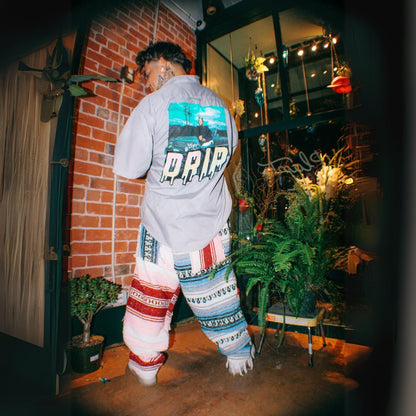 Ice Cube Drip Reworked Button-Up – Tie-Dyed & Patched