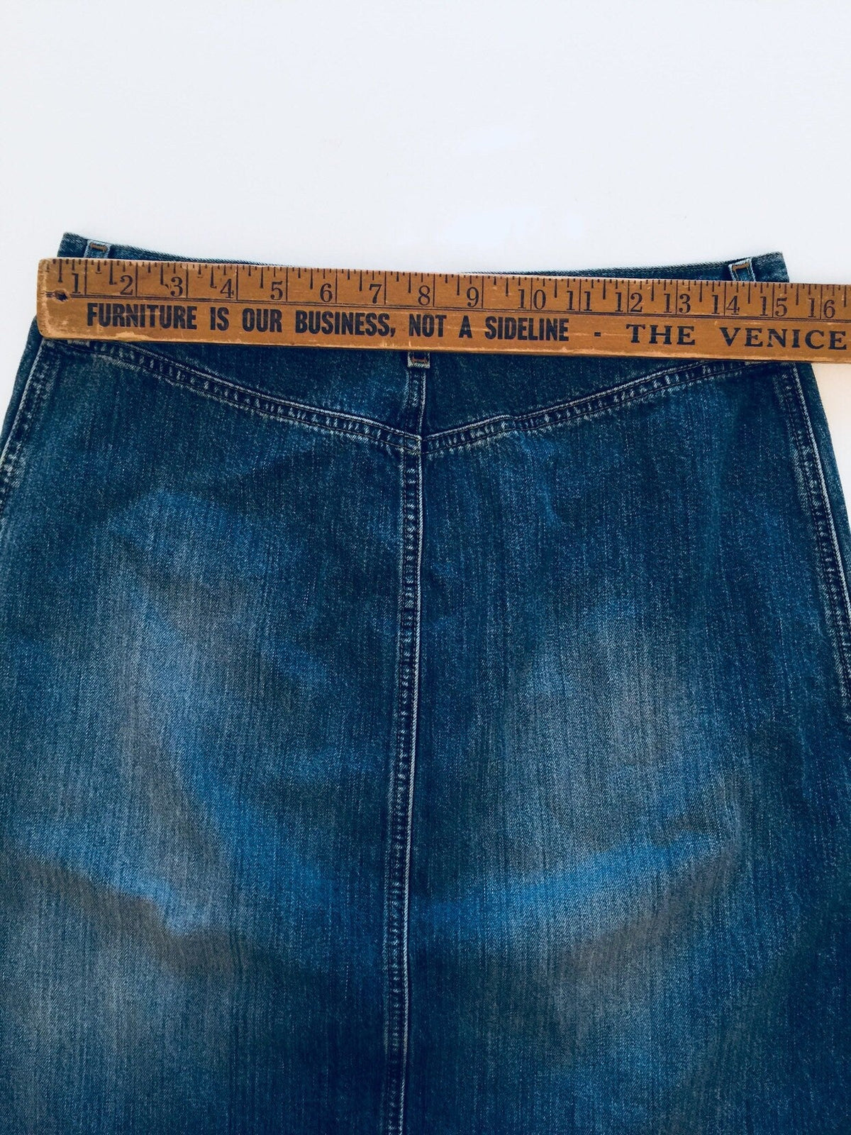 Hand Painted Folk Art Angel Denim Skirt by Dee Couture, photo 8
