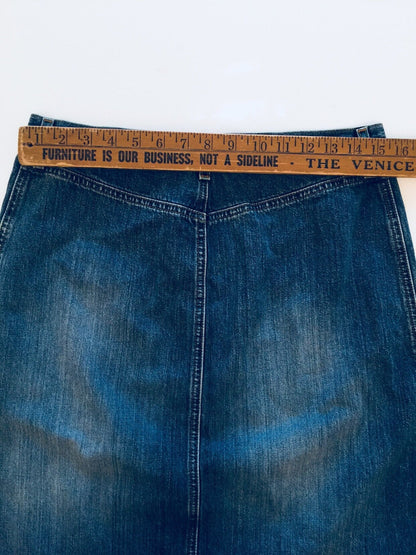 Hand Painted Folk Art Angel Denim Skirt by Dee Couture, photo 8